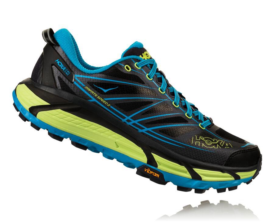 Hoka One One Trail Schoenen Heren - Mafate Speed 2 - Zwart/Blauw - XI5194382